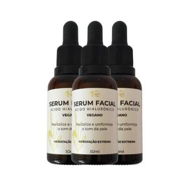 Imagem de Kit 03 Sérum Facial Vegano Ácido Hialurônico 30ml Kuide