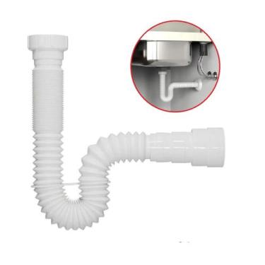 Imagem de Sifão Tubo Sanfonado Flexível para Pia de Banheiro Cozinha Tanque Água