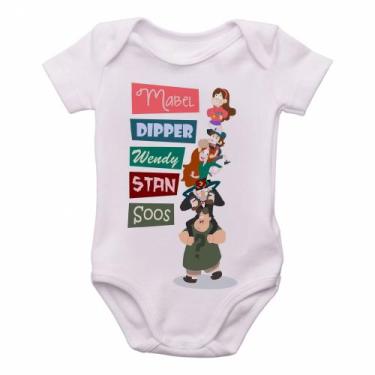 Imagem de body nenê criança roupa bebê   Gravity Falls  pilha nomes - Empório Du