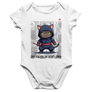 Imagem de Body Bebê Algodão You cat see my ninja moves - Foca na Moda, Branco, M