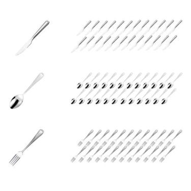 Imagem de Jogo Colher Garfo Faca Aço Inox 72 Pçs Restaurante / Bar - Em casa tem