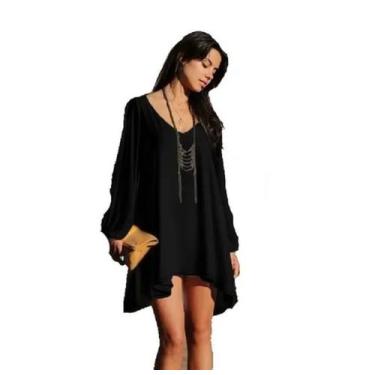 Imagem de Kit 2 Un. Vestido Curto Festas Final De Ano Manga Longa Aberta Natal -