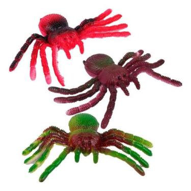 Imagem de 02 Aranhas Borracha Flexivel Brinquedo Pegadinha Assustar - Ark Toys, 