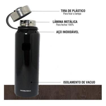 Imagem de Garrafa Termica a Vácuo Vacuum Resistente grande 1200ml Aço Inox - Nov