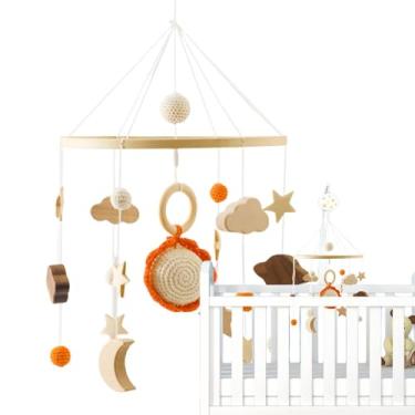 Imagem de Móbile infantil para berço,Móvel infantil de teto - Decoração de teto de sino de cama giratória,Móbiles de para berçário, brinquedo móvel para berço de berçário para 0-3 idades, crianças, meninas
