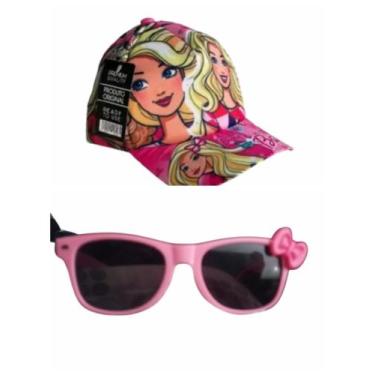 Imagem de Bone da Minei e da Barbie mais óculos de sol infantil , kit de proteçã
