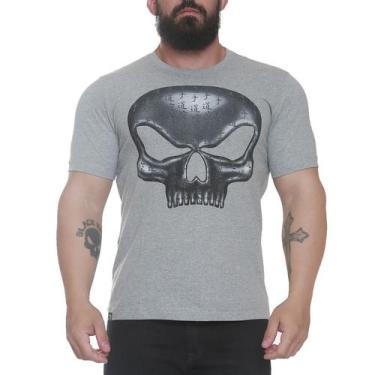 Imagem de Camiseta caveira flex bsk0124 cinza - black skull - clothing (m), M, C