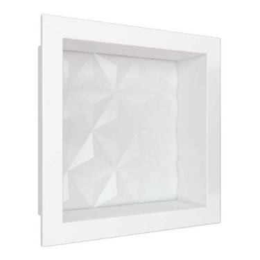 Imagem de Nicho Para Banheiro 30x30 Mármore Sintético Cozimax Branco Textura