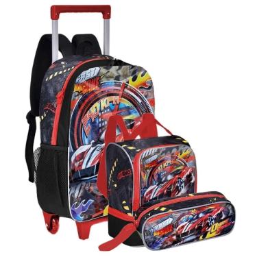 Imagem de Kit Mochila De Rodinha Lancheira e Estojo  Fast Machine Clio FM24504KT