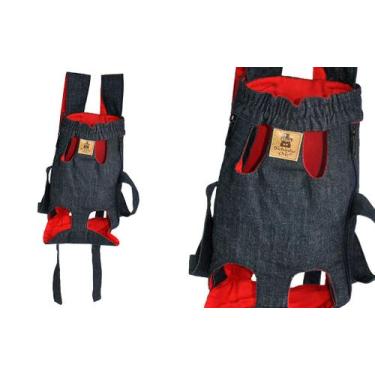 Imagem de Bolsa Canguru para Cachorro e Gato Pet - Bichinho Chic, Vermelho, P