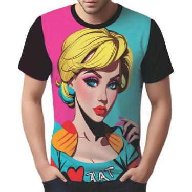 Imagem de Camisa Camiseta Tshirt Estampa Mu.lher Loira Pop Art Moda 7 - Enjoy Sh