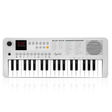 Imagem de POGOLAB Teclado de piano pequeno de 37 teclas, mini teclado de piano portátil com função de transposição e oitava, com visor de LED e alto-falante integrado, teclado de música digital presente para