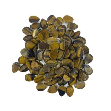 Imagem de Cabochão Gota em Pedra 18x25mm, 10 Peças (Olho de Tigre)