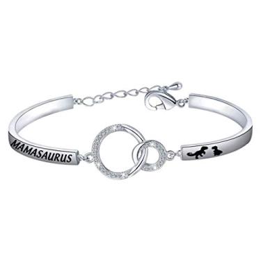 Imagem de Bobauna Mamasaurus e Babysaurus Colar de Dinossauro de Família Doce Joia Presente para Mãe Nova Mãe