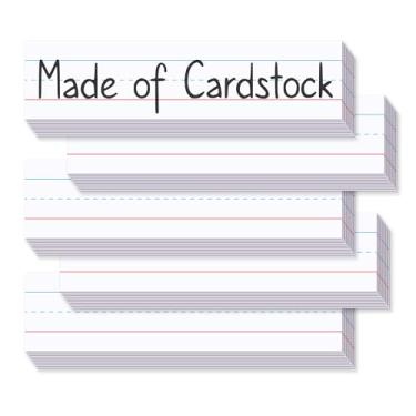 Imagem de Chell Tiras brancas de frases cartolina 7,6 cm x 30,5 cm, papel pautado grosso para professores, sala de aula e casa, pacote com 75