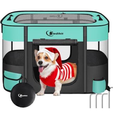 Imagem de Siedihit Cercadinho portátil para cães e gatos, filhotes de animais de estimação, caixa de viagem ao ar livre, uso interno após cirurgia, barraca dobrável para cães para coelho ou pequenos animais e