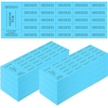 Imagem de Kosiz 1000 folhas de bilhete de sorteio com 25 números de licitação bilhetes de leilão chinês folhas de bilhetes leilão cesta leilão silencioso para eventos sala de aula escola igreja (azul lago)
