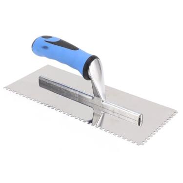 Imagem de Espátula de Entalhe Quadrado, Telha de Entalhe Quadrado de Aço Inoxidável de 4 Mm e Espátula de Piso Com Cabo de Borracha Ergonômico, Ferramentas de Azulejo Com Design de Entalhe