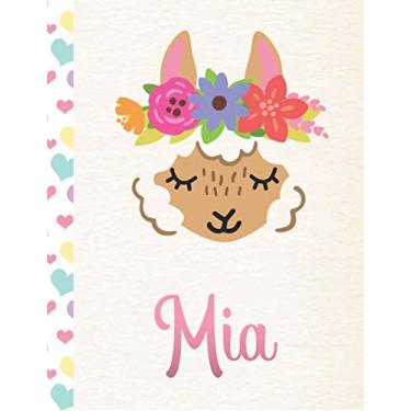 Imagem de Mia: 2021. Personalized Weekly Llama Planner For Girls. 8.5x11 Week Per Page 2021 Planner/Diary With Pink Name