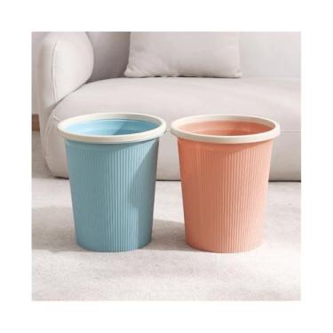 Imagem de LICONG-2020 Caixote do lixo de cozinha sem tampa plástico redondo colorido com anel de pressão adequado para sala de estar, quarto, cozinha, etc. Pacote pequeno/médio/grande de 2 cestas de lixo