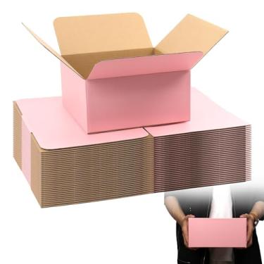 Imagem de FORBFAN Caixas de Remessa Rosa 8X8X4, Caixas de Correio com 30 Unidades para Embalagem de Pequenas Empresas, Caixas de Papelão Ondulado