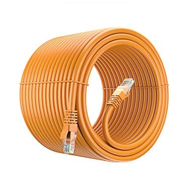 Imagem de Cabo Ethernet Cat 6, 91,4 m (91,4 metros) Cabos Maximm Cat6 laranja - Cabo de Internet sem conexão de cobre puro para rede de computadores, listado pela UL, 24AWG - Inclui abraçadeiras.