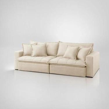 Imagem de Sofá Cama Aston 3 Lugares Retrátil Reclinável 2,30m Veludo Marfim com 
