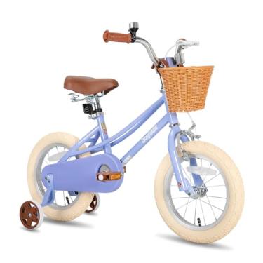 Imagem de JOYSTAR Bicicleta Infantil de 12 Polegadas para Crianças de 3 A 4 Anos (33 "-41"), Meninas, Bicicleta para Meninas com Rodas de Treino e Cesta, Bicicleta Infantil Roxa