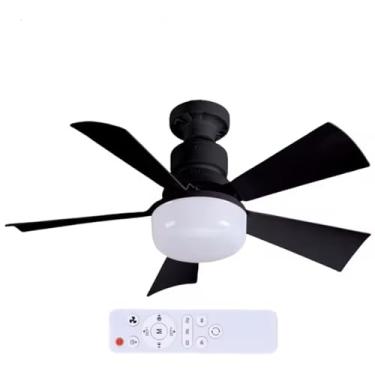 Imagem de Ventilador de Teto com LED, 40W, 5 Pás, Controle Remoto, na cor Preto