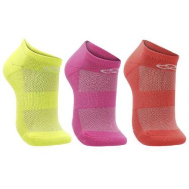Imagem de Kit Meia Olympikus Neon Cano Invisivel 3 pares, 38, Sortida