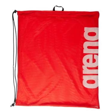Imagem de arena Mochila De Natação Com Cordão Para Piscina E Academia, Vermelha, Bolsa De Malha