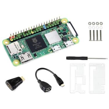 Imagem de waveshare Kit Básico com Conector Pré-Soldado Raspberry Pi Zero 2 W e Mini Adaptador Hdmi para Hdmi e Cabo Micro Usb Otg, Cinco Vezes Mais Rápido, Processador de Braço Quad-Core