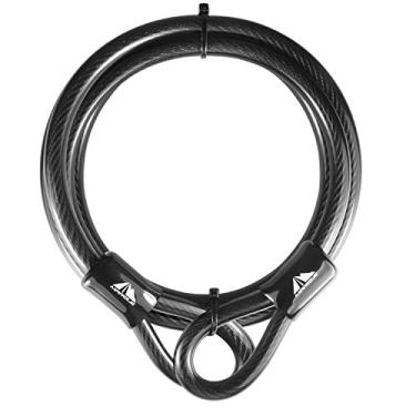 Imagem de Cabo de aço de segurança para bicicleta da MARQUE – 10 mm de espessura revestido de vinil de aço trançado com dupla vedação para U-Lock, cadeado, trava de disco (1,2 m ou 1,8 m)