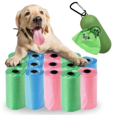 Imagem de Kit Cata Caca Com Porta Saquinho Para Cachorro Gato Pet 14 Rolos Refil
