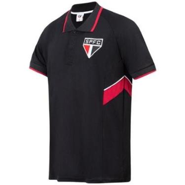 Imagem de Camisa Polo São Paulo Rowland Preto Dry Masculina-Masculino