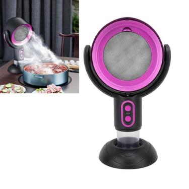 Imagem de Exaustor Portátil, Exaustor de Desktop Com D 2 Velocidades de Íons Negativos de íons Usb fã de Cozinha Portátil Portátil para Churrasco Interno 5v 8w (preto roxo)