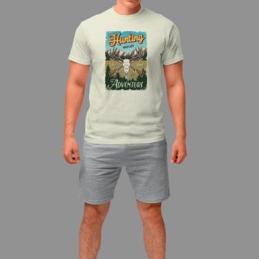 Imagem de Camisetas Básica Masculina Moda De Country confortável Gola Redonda - 