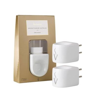 Imagem de Kit 2x Difusor Aromatizador Porcelana Branco Elétrico Bivolt de Aromas Essenciais e Óleos Essencias
