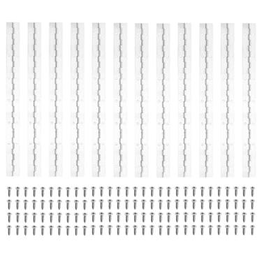 Imagem de PATIKIL Dobradiça de piano de 35,5 x 3,5 cm, dobradiça contínua de aço inoxidável 12Plver 304 com furos para porta de portão de piano, caixa de armazenamento de madeira, barco de armário, prata