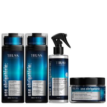 Imagem de Truss Uso Obrigatório Kit Shampoo Condicionador Máscara e Reconstrutor