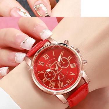 Imagem de Relógio Fashion QUARTZ pulseira tipo de couro social feminino lançamen