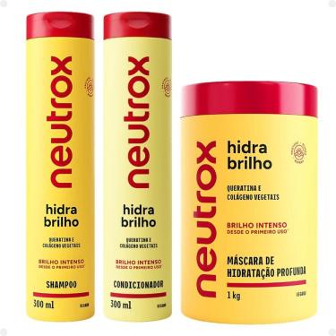 Imagem de Kit Neutrox Hidra Brilho: Shampoo, Condicionador 300ml e Máscara 1Kg