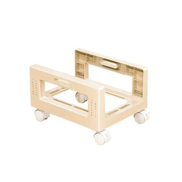 Imagem de Suporte para CPU Suporte de torre para PC, suporte de torre para PC com rodas giratórias, suporte móvel de CPU para capa de PC para jogos em carpete de chão Suporte para CPU(Branco)