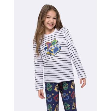 Imagem de Pijama Manga Longa Hogwarts Infantil com Estampa Metalizada - Veggi, B