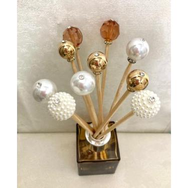 Imagem de Kit 10 varetas decoradas para Difusor e Aromatizador  20cm - Krc Home 