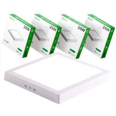 Imagem de Kit 5 Painel Led 25w Sobrepor - GRANFEI, Quadrado - Branco Frio