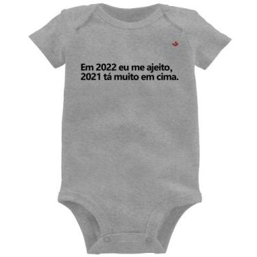 Imagem de Body Bebê Em 2022 eu me ajeito - Foca na Moda, Cinza, M