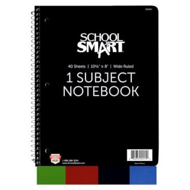 Imagem de School Smart 085264 Caderno de redação encadernada em espiral, 26 cm x 20 cm, pautado 11/32 cm, 40 folhas, branco