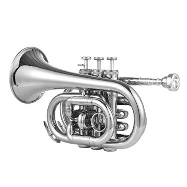 Imagem de Trompete de Bolso, Mini Tamanho de Design B Trompete de Bolso Plano Trompete BB Com Excelente Tom para Estudantes, Iniciantes, Jogadores Profissionais