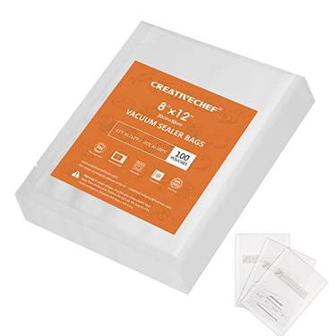 Imagem de CREATIVECHEF Sacos seladores a vácuo, 100 litros, 20 x 30 cm, sem BPA, sacos de vedação a vácuo, saco pré-cortado para economia de alimentos e cozimento sous vide